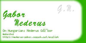 gabor mederus business card